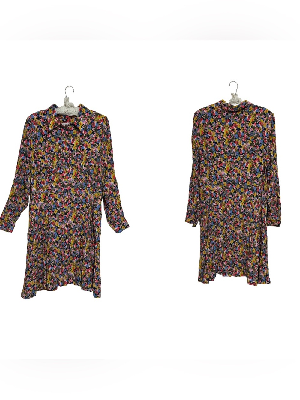 Boden floral button up shirt dress